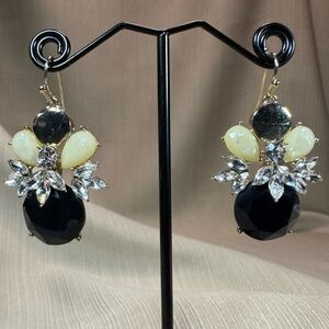 INC International Concepts Black and Gold Crystal Earrings